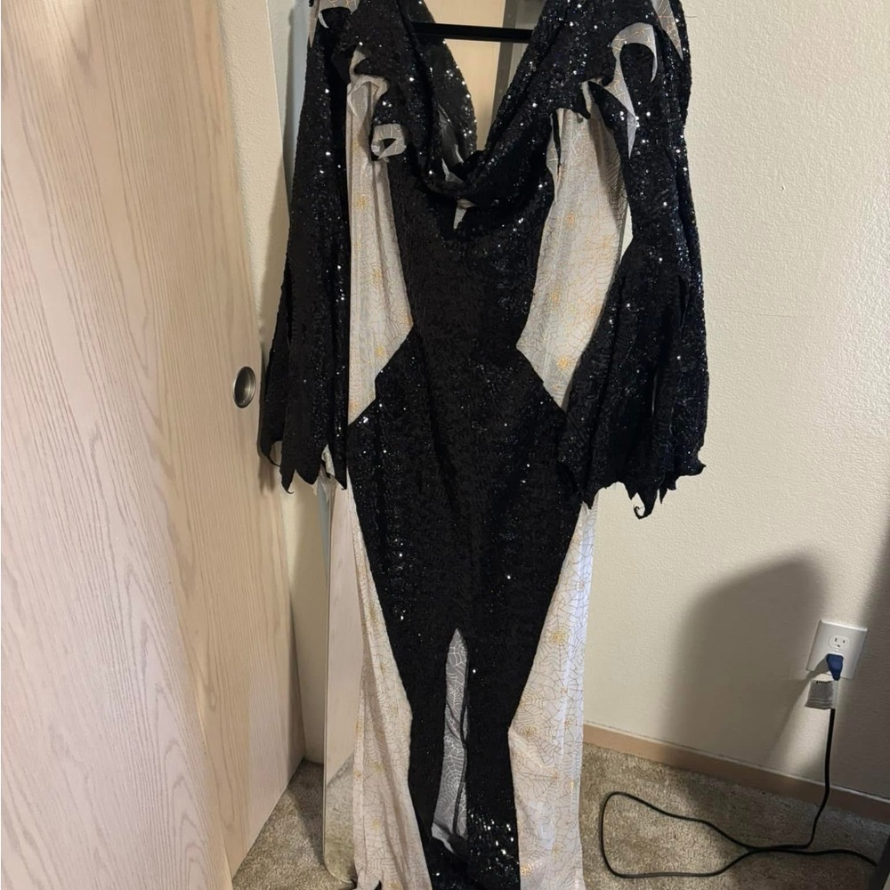 Black and White Sequin Gown